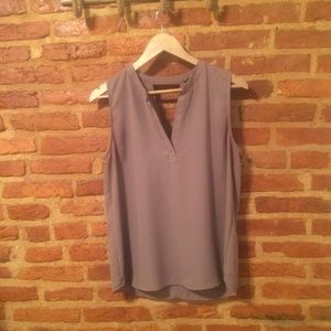Ro&De Taupe/ Tan Sleeveless Blouse w/keyhole back