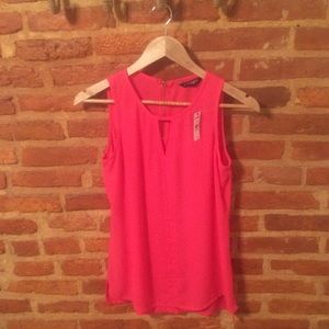 Express Coral Keyhole Sleeveless Top