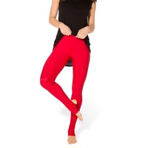 MATTE RED STIRRUP LEGGINGS - Rare New