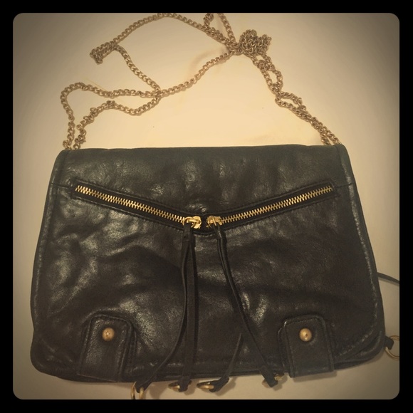 BCBG Maxazria black bag with gold hardware