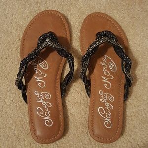 Naughty Monkey Movie Star flip flop thong black