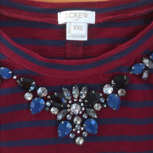 J.Crew factory striped shirt w/collar beading