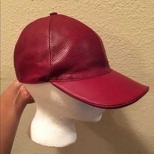 Burgundy Gucci Baseball Cap