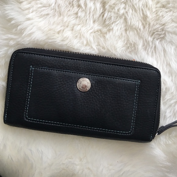 Black leather coach wallet
