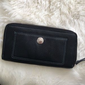 Black leather coach wallet