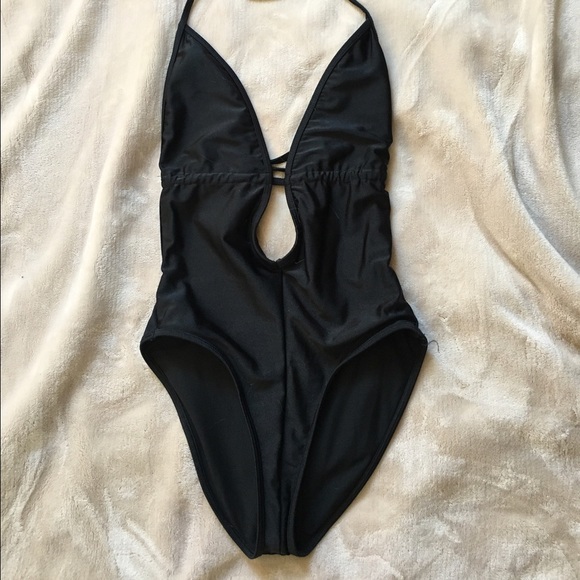 AMERICAN APPAREL: Black High Waist One Piece