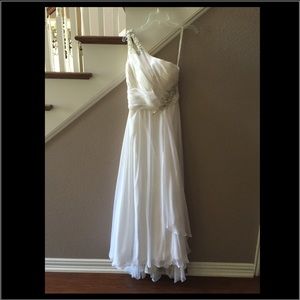 White One-Shoulder Flowy Gown