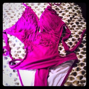 Plum cut out one piece