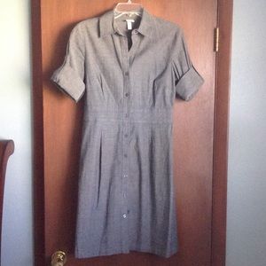 Long-Sleeved/Cuffed Cotton Denim Dress