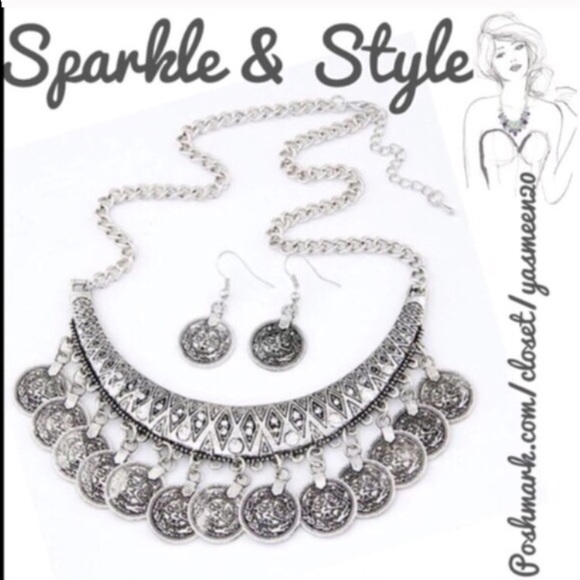 ✨Coin necklace and earrings set✨ - Picture 3 of 3