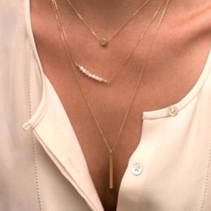 Beautiful three layer Pearl statement necklace