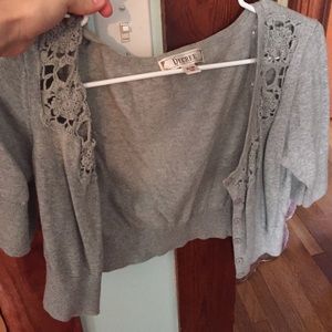 Grey half sleeve cardigan