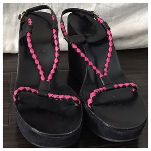 Miu Miu Pink & Black Platform Sandals