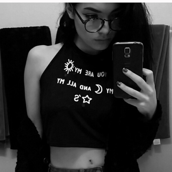 1 DAY SALE sun moon halter crop top festival tank - Picture 3 of 4