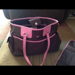 Baby pink diaper bag.