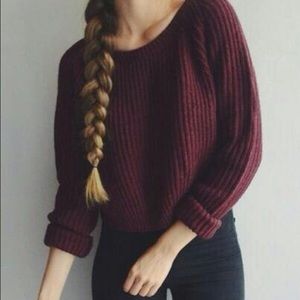 Brandy Melville;  Burgundy knit sweater