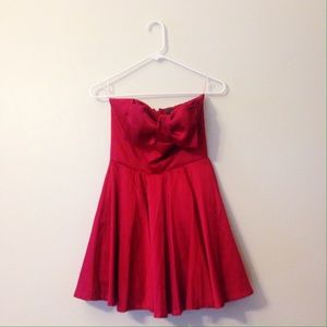Red Satin Dress with Bow