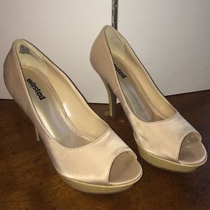 brand: unlisted // nude colored open toed heels