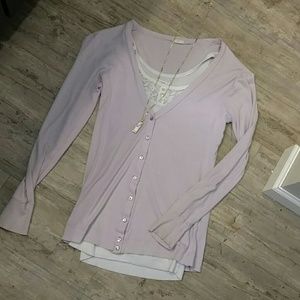 J Crew light purple spring cardigan size M