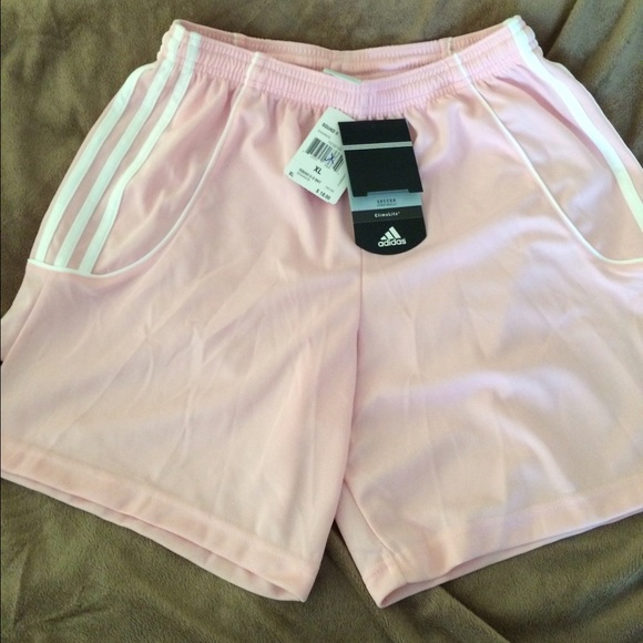 baby pink adidas shorts