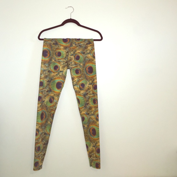 onzie peacock print yoga leggings