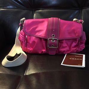 COACH Pink Satin Crossbody / Messenger Bag