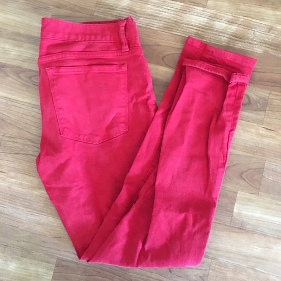 J. Crew Red Matchstick Jeans