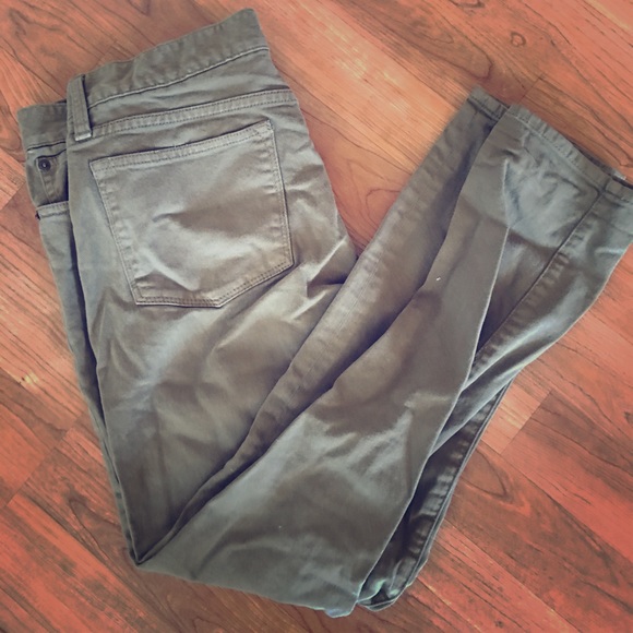J Crew Army Green Matchstick Jeans