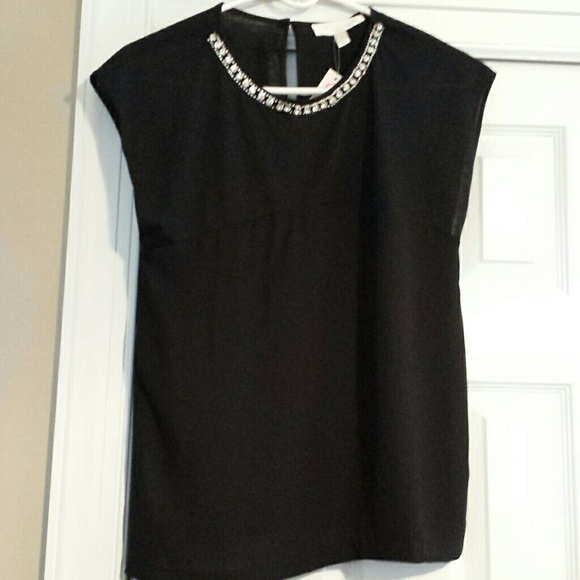 Black top embellished with crystals