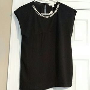 Black top embellished with crystals