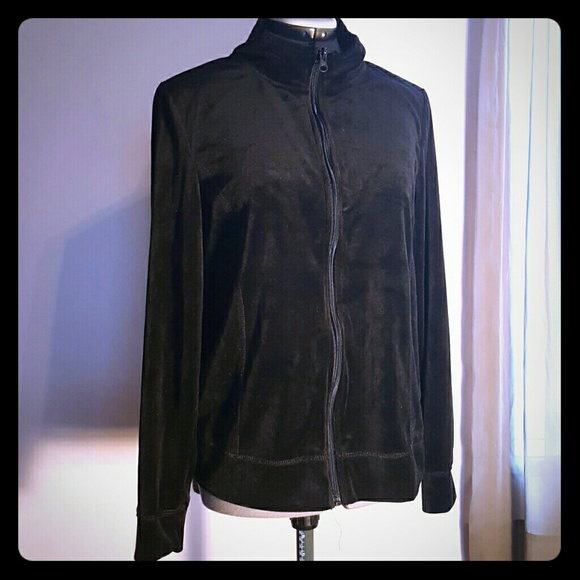Gloria Vanderbilt Athletic silky velour zip coat