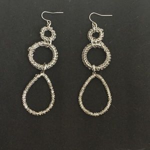 Vera Wang earrings-silver tone