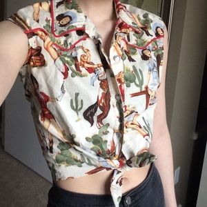Vintage Cowgirl Button-Up!