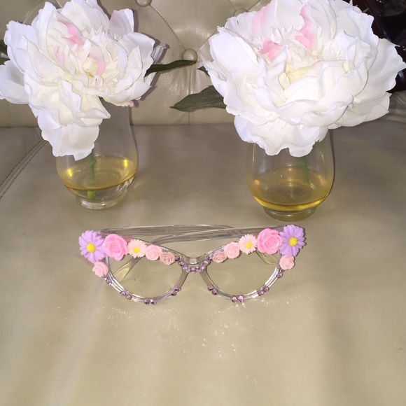 LIMITED EDITION Roses & Daisies Clear Lens Glasses - Picture 1 of 1