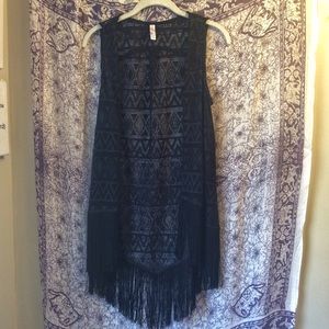 Black Fringe Vest