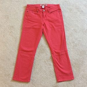 Coral ankle cropped jeans