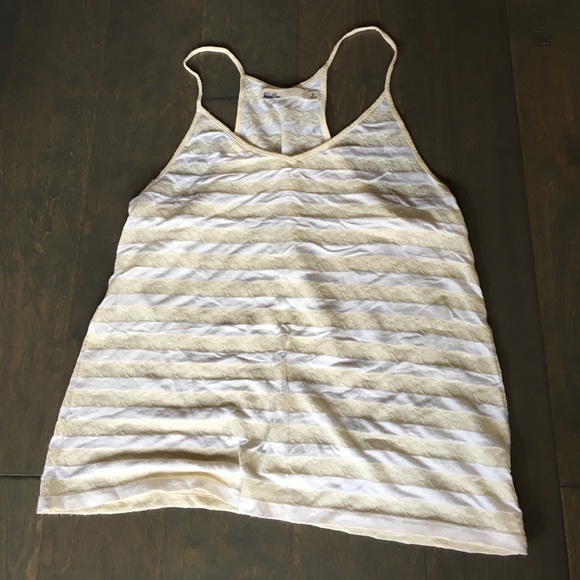 J.Crew (Hi Line) yellow/ lace striped racerback