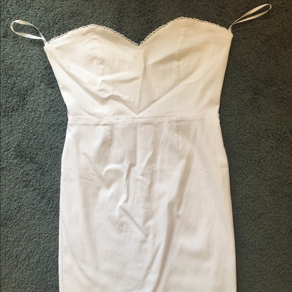 Nastygal White Strapless Dress