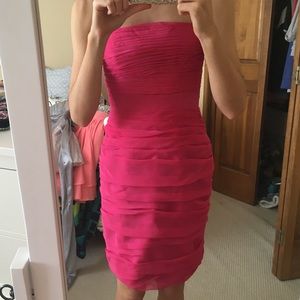 STRAPLESS PINK FORMAL DRESS