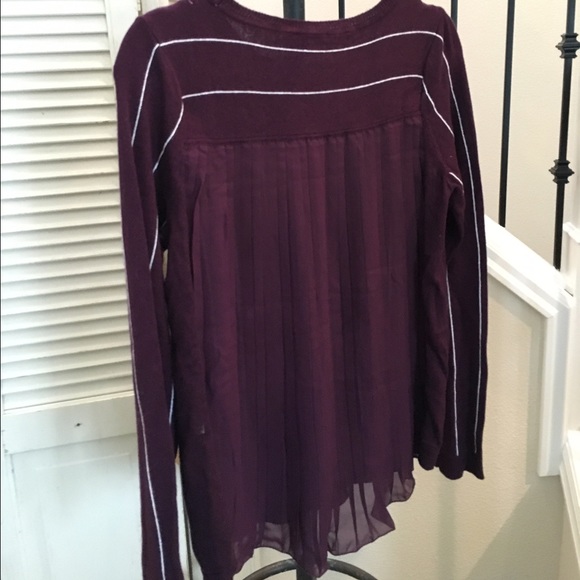 NWT The Limited | burgundy sweater w/ pleats - Picture 2 of 4