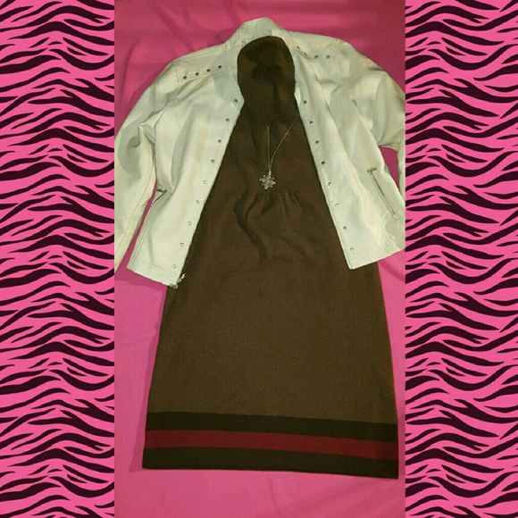 Tan pleather studded jacket