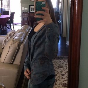 Blue floral cardigan