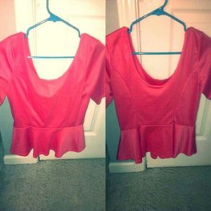 Pink Peplum Top