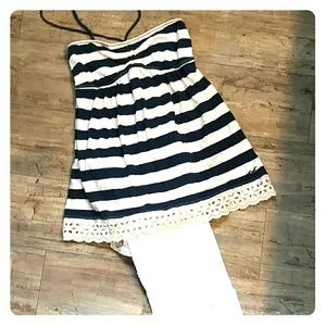 Hollister size small navy and white halter