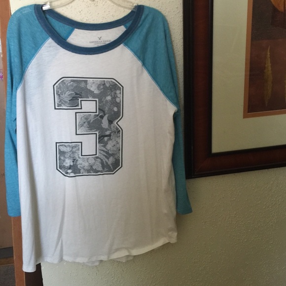 AE 3/4 sleeve oversized baseball tee!
