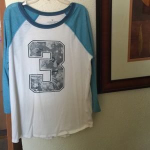 AE 3/4 sleeve oversized baseball tee!