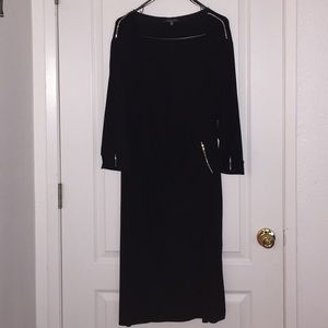 New Black mock wrap dress