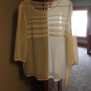 Loft 3/4 sleeve see threw shirt
