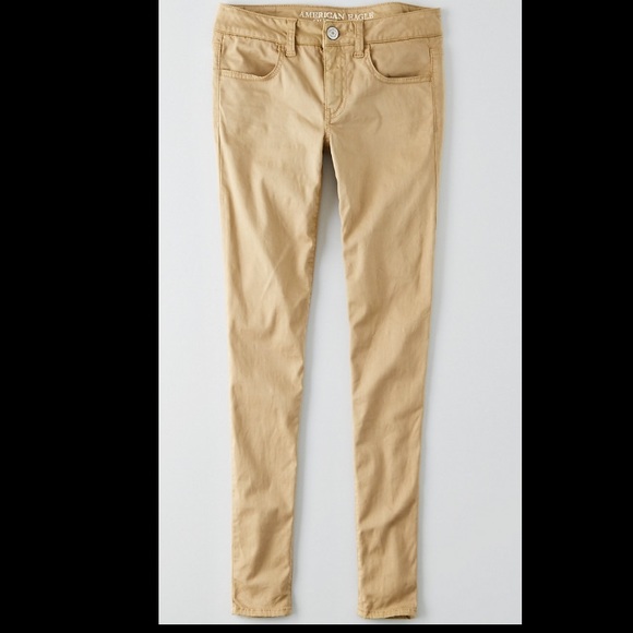 Khaki AE super stretch jeggings