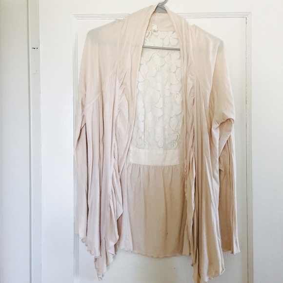 Anthropologie lace back knit cardigan